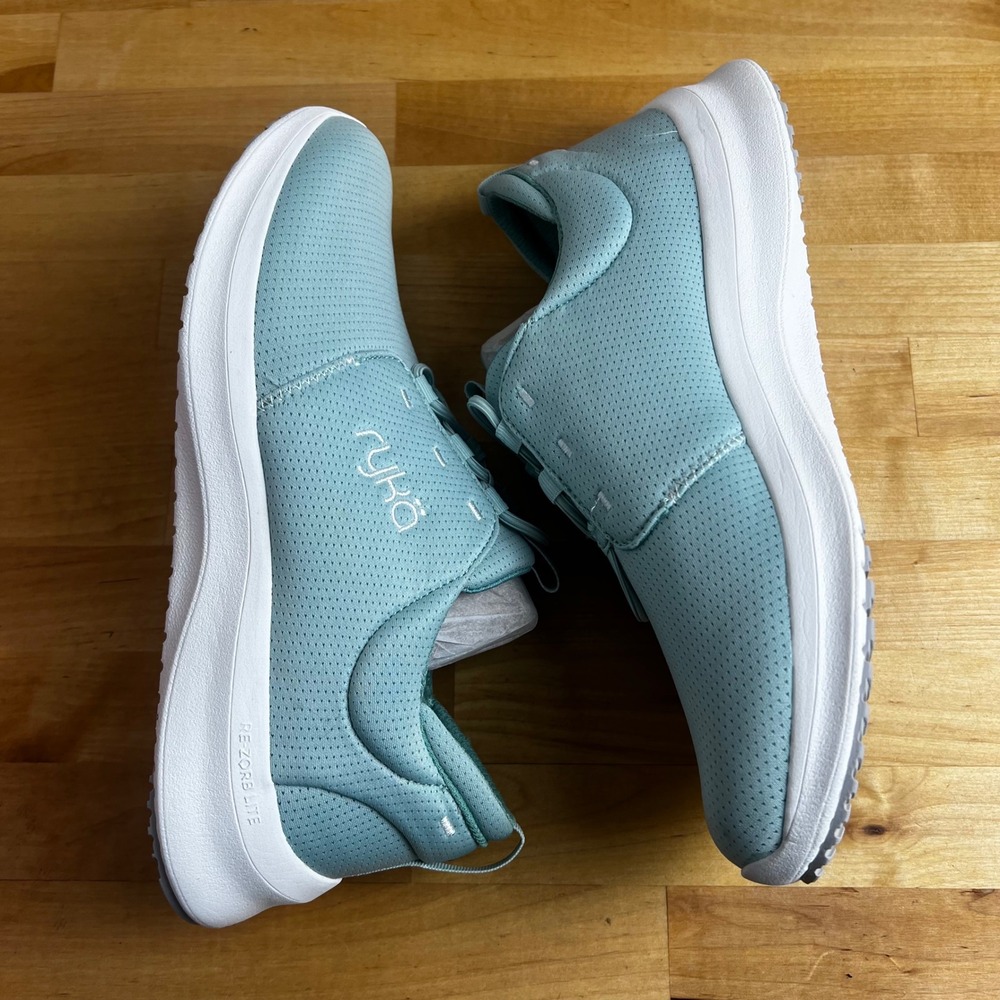 Ryka Sneakers Renew Slip On Seafoam Green Shoes Comfort Bungee Laces Size 8 M - Picture 7 of 12